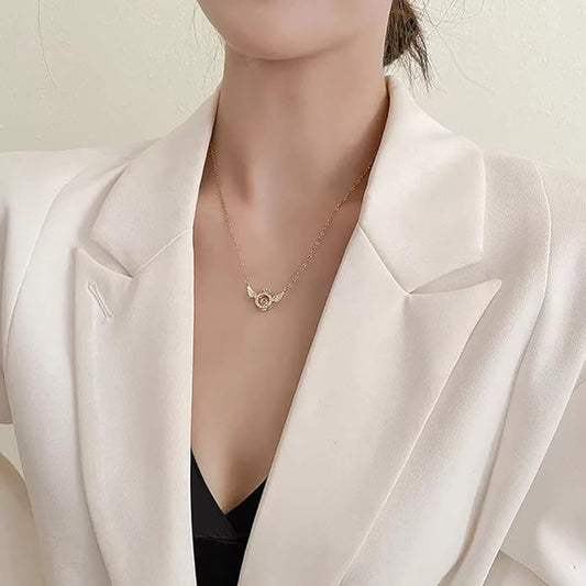 Rose Gold Angel Wings Pendant Chain